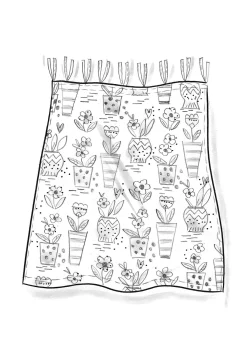 Kort gardin "Flower pots" i ekologisk bomull-Gudrun Sjödén Clearance