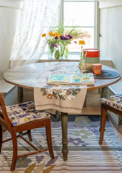 Löpare "Wild rose" i lin/bomull-Gudrun Sjödén New