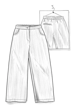 Manchesterbyxa i ekologisk bomull/elastan-Gudrun Sjödén