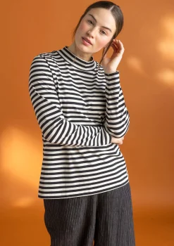 Randig halvpolo i ekologisk bomull-Gudrun Sjödén Outlet