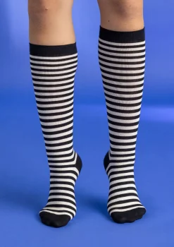 Randig knästrumpa i ekologisk bomull-Gudrun Sjödén