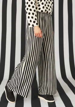 Randig trikåbyxa i ekologisk bomull/modal-Gudrun Sjödén