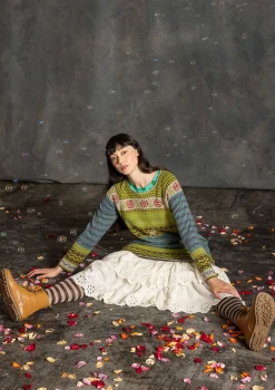 Stickad klänning "Kajsa" i ekologisk/återvunnen bomull-Gudrun Sjödén Sale