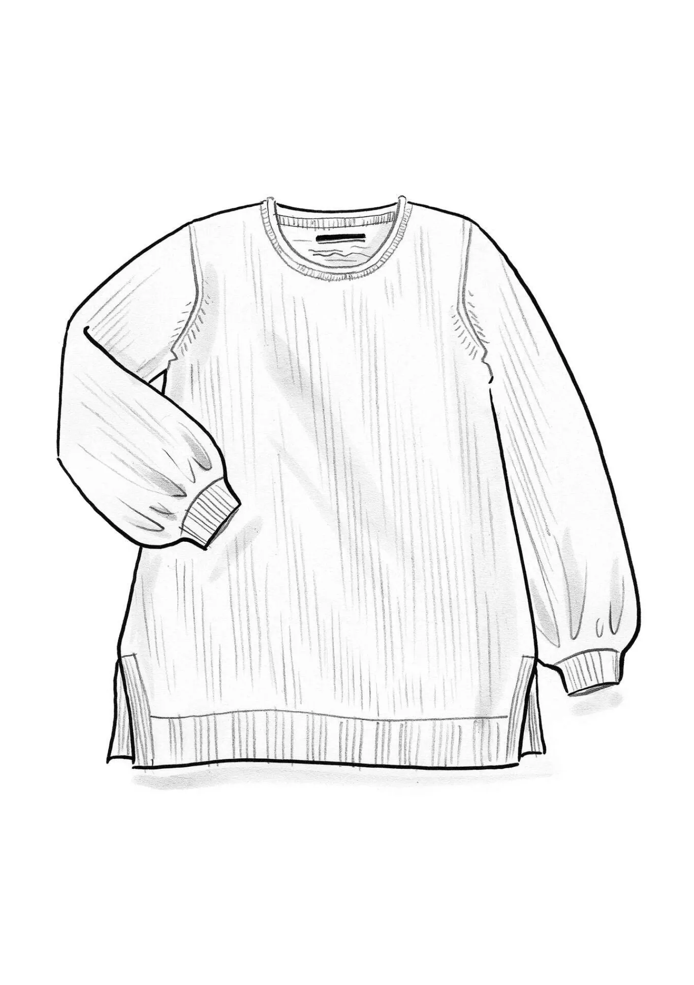 Stickad tunika "Vinternatt" i alpackamix-Gudrun Sjödén