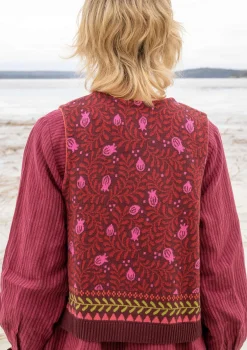 Stickad väst "Aurora" i ekologisk och återvunnen bomull/ull-Gudrun Sjödén Sale