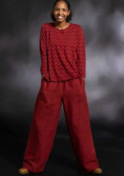 Vävd byxa "Woodland" i ekologisk bomull/lin-Gudrun Sjödén Best