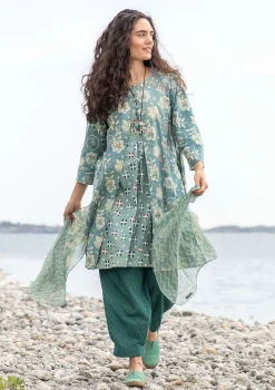 Vävd klänning "Kamala" i ekologisk bomull-Gudrun Sjödén New