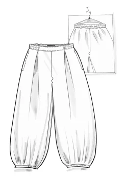 Vävd puffbyxa i ekologisk bomull-Gudrun Sjödén Discount