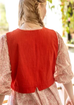 Vävd väst "Stina" i ekologisk bomull-Gudrun Sjödén New