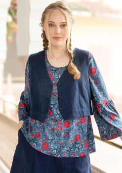 Vävd väst "Stina" i ekologisk bomull-Gudrun Sjödén New